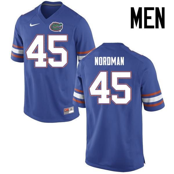 NCAA Florida Gators Charles Nordman Men's #45 Nike Blue Stitched Authentic College Football Jersey OSO3264DH